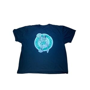 Boston Celtics‎ NBA T Shirt Mens Graphic Tee Green Logo Black Top